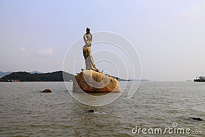 Coast of Xianglu Bayâ€”Fisher Girl Statue Stock Photo